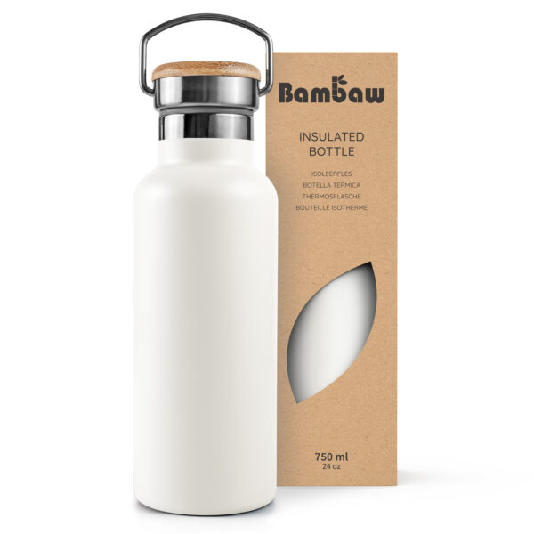 Bambaw korduvkasutatav termopudel valge, 750ml