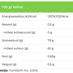 Yumearth Mahedad puuviljasnäkid-kummikommid, 10 x 19,8g